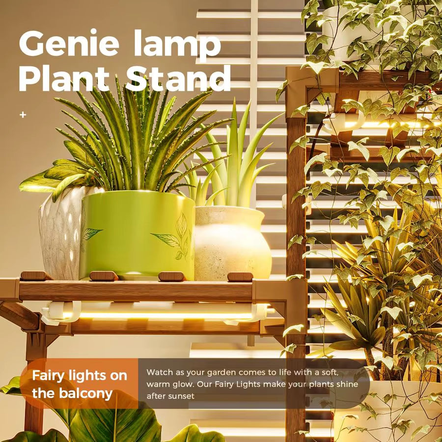 Plant Stand with Grow Light Plant Shelf for Mutiple Pots Large Plant Holder for Living Room Patio Boho Home Decor for Gardening
