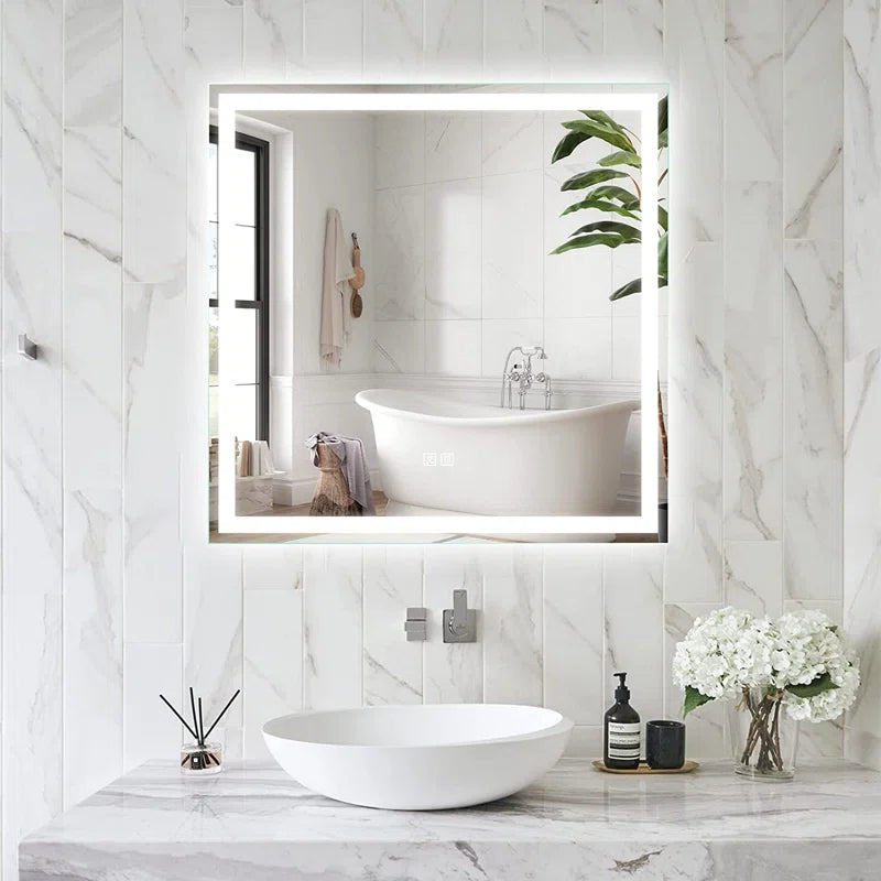 Naliyah Kedarnath Led Bathroom Mirror with Lights, Smart Dimmable Vanity Mirrors for Wall, Anti-Fog Backlit Lighted Makeup Mirror
