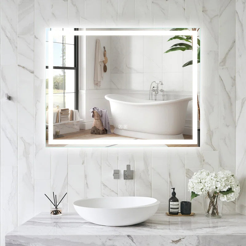 Naliyah Kedarnath Led Bathroom Mirror with Lights, Smart Dimmable Vanity Mirrors for Wall, Anti-Fog Backlit Lighted Makeup Mirror