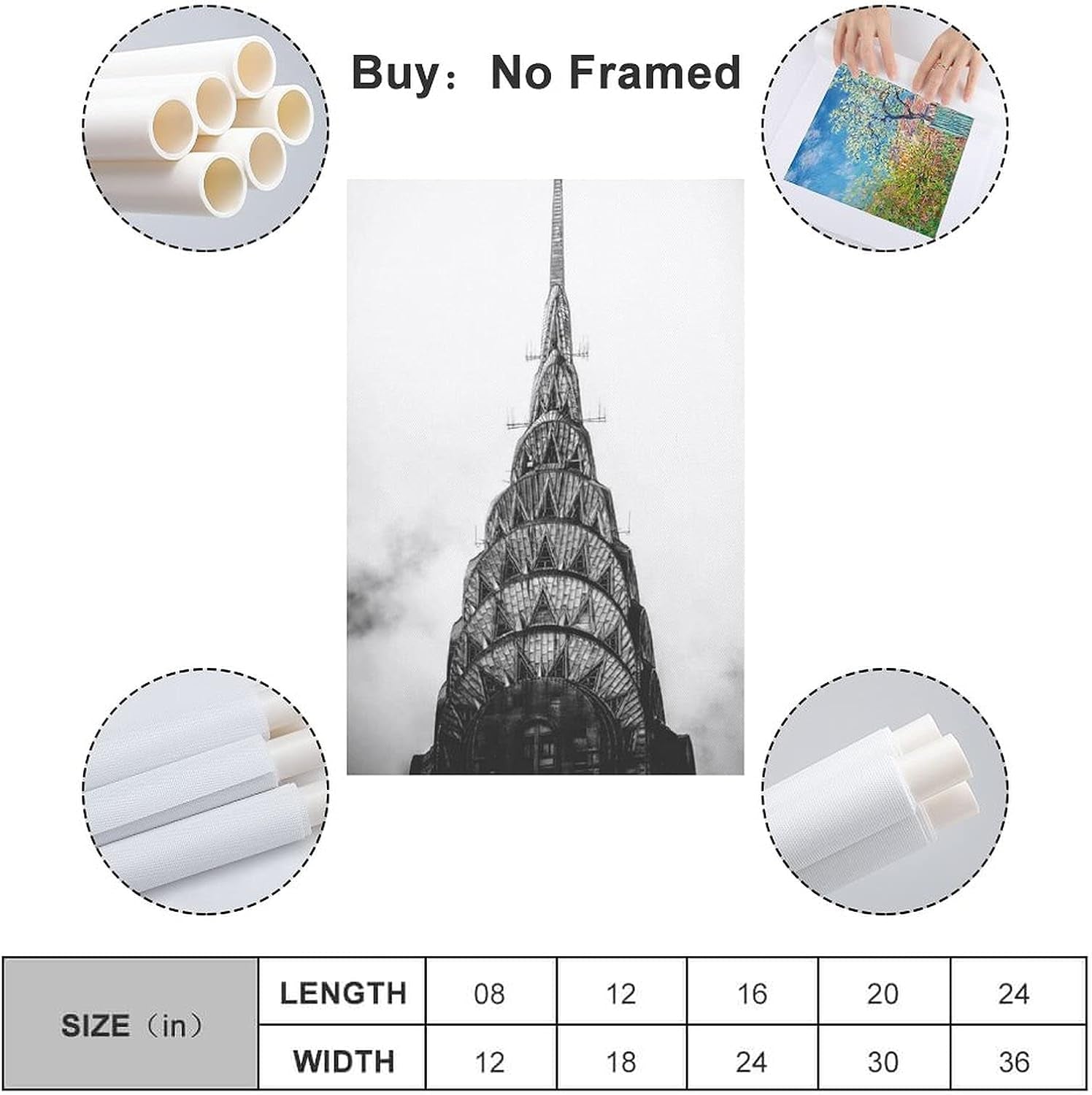 Black and White Wall Art NYC Posters & Prints Inspirational Wall Art Poster and Wall Art for Living Room Modern Family Large Wall Art Posters 16X24Inch(40X60Cm)