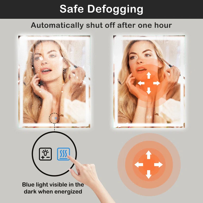 Naliyah Kedarnath Led Bathroom Mirror with Lights, Smart Dimmable Vanity Mirrors for Wall, Anti-Fog Backlit Lighted Makeup Mirror